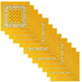 thumbnail image 1 of NMMUED Unisex 12 Pcs Square Bandanas 22 Inch Paisley Print Neck Kerchief Hairband Wrist Wrap Party Favors Yellow One Size, 1 of 1