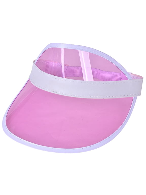 Unisex Plastic Sun Visors Hats Clear Uv Protection Poker Cap for Men Women Sports Outdoor Golf Activities Pink One Size