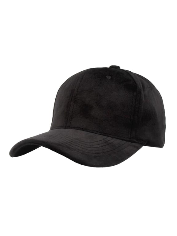Unisex Velvet Baseball Cap for Women Men Casual Solid Color Dad Hat Summer Adjustable Snapback Sports Cap Black One Size
