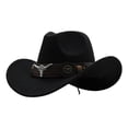 thumbnail image 1 of NMMUED Western Cowboy Hat for Men Women Classic Fedora Hat with Buckle Belt Western Hats for Women Sun Hat Black M, 1 of 2