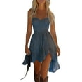 thumbnail image 1 of NMMUED Western Outfit for Women Corset Dress for Women Vintage Dress for Women Midi Dress Pleated Dress for Women, Blue L, 1 of 7