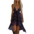 thumbnail image 1 of NMMUED Western Outfit for Women Flowy Dresses for Women Deep V Neck Dress Corset Dress for Women a Line Dresses for Women, Purple S, 1 of 6