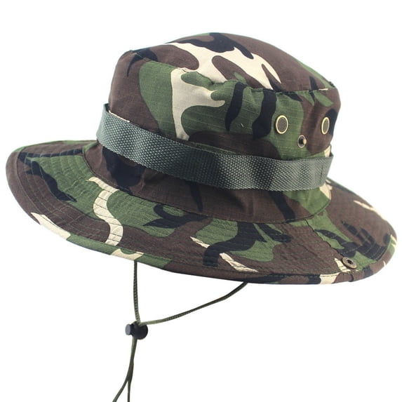 NMMUED Wide Brim Boonie Hat, Men & Women Top Camo Bucket Hats for Safari Military Beach Multicolor 2 One Size