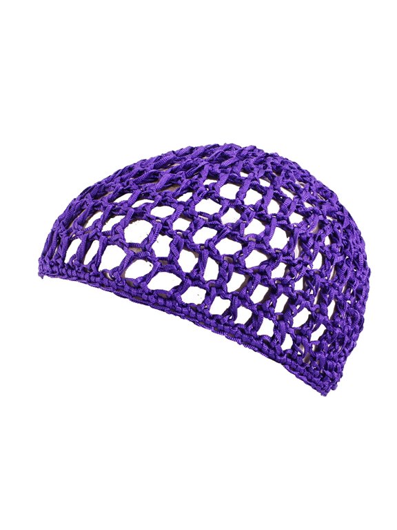 Wig Cap Thick Long Hair Caps Adjustable Net Mesh Braided Weaving Making Crochet Sew Weave Fishnet Grip Headband Purple One Size