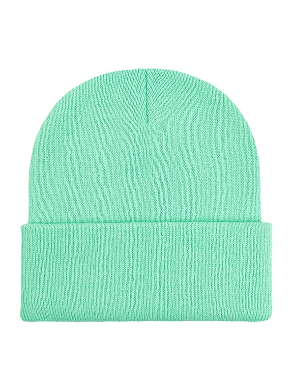 Winter Beanie Hats for Men Women Warm Cozy Knitted Cuffed Skull Cap H One Size