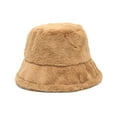 thumbnail image 1 of NMMUED Winter Bucket Hats for Women Faux Fur Bucket Hat Fuzzy Hat Sherpa Hat Warm Plush Fisherman Fluffy Men Hat Khaki M, 1 of 3