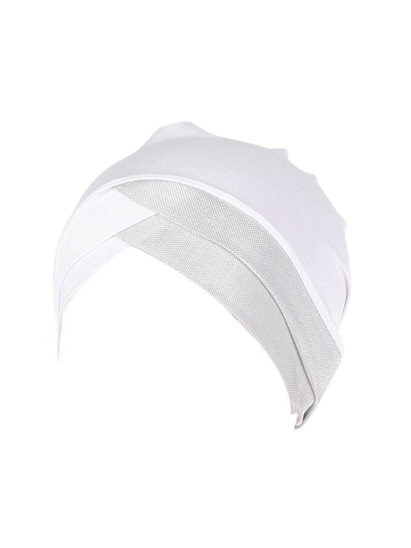 Women Chemo Cancer Cap Criss Cross Turban Pre-tied Headwrap Soft Beanie Hair Loss Bonnet Sleep Cap White One Size