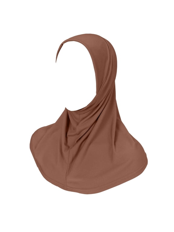 Women's Amira Hijab Slip On Muslim Headscarf Soft Stretchy 1 Piece Instant Hijab Modest Prayer Wrap Khaki One Size
