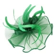 thumbnail image 1 of NMMUED Women's Church Fascinator Hat Formal Dress Hat Mesh Netting Feather Detail Wedding Guest Garden Party Tea Party Headwear Green, 1 of 7