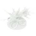 thumbnail image 1 of NMMUED Women's Fascinator Hat with Feathers Church Formal Dress Hat Large Feather Mesh Netting Wedding Guest Garden Party Tea Party Elegant Ladies Headwear White, 1 of 9