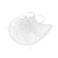 thumbnail image 1 of NMMUED Women's Formal Fascinator Hat Church Dress Hat Feather Mesh Netting Wedding Guest Garden Party Tea Party Elegant Dress Headwear White 1, 1 of 3