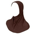 thumbnail image 1 of NMMUED Women's Instant Hijab Slip-on Muslim Headscarf Solid Color Stretchy Modest Amira Hijab Prayer Wrap Coffee One Size, 1 of 8