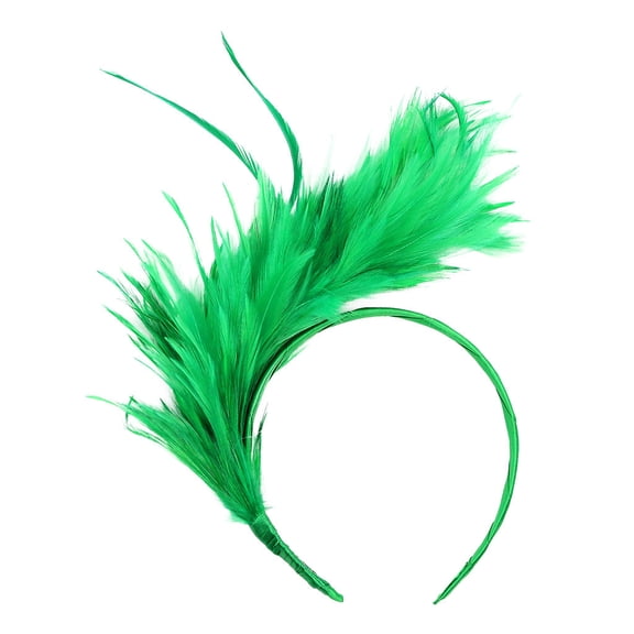 NMMUED Women's Large Feather Fascinator Headband Statement Feather Hair Band Wedding Guest Garden Party Tea Party Elegant Ladies Headwear Green