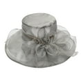 thumbnail image 1 of NMMUED Women's Organza Church Kentucky Derby Fascinator Bridal Tea Party Wedding Hat Gray One Size, 1 of 3