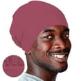 thumbnail image 1 of NMMUED Women's Satin Lined Sleep Cap Slouchy Beanie Hat Night Hair Bonnet for Natural Hair Wine One Size, 1 of 8