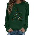 thumbnail image 1 of NMMUED Womens Christmas Sweatshirt Funny Sweatshirts for Women Christmas Clothes for Women Crewneck Sweatshirt Christmas Vacation Sweatshirt Long Sleeve Shirts for Women Green S, 1 of 5