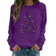 thumbnail image 1 of NMMUED Womens Christmas Sweatshirt Long Sleeve Tops for Women Holiday Sweatshirts for Women Graphic Sweatshirts for Women Christmas Outfits for Women Womens Fall Tops Dark Purple S, 1 of 5