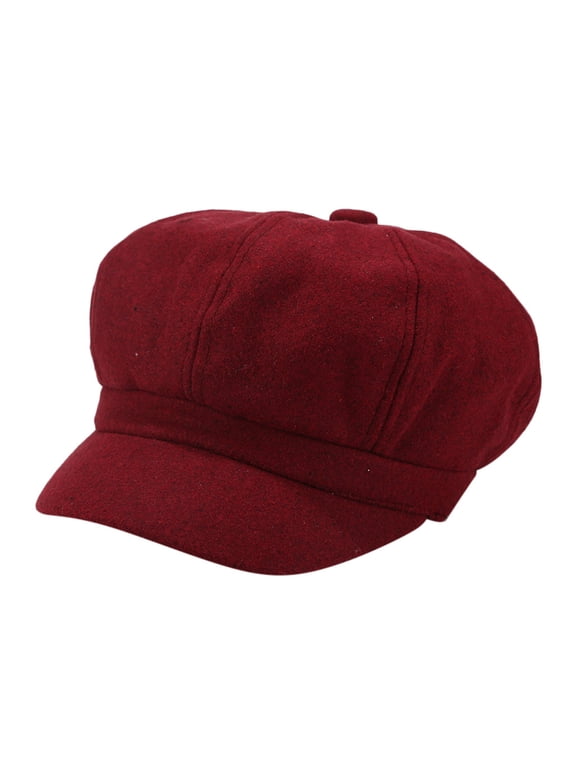 Womens Corduroy Caps 8 Panel Peaked Cap Vintage Newsboy Paperboy Hats Gatsby Cabbie Cap Painter Tour Hat Red One Size