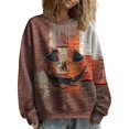 thumbnail image 1 of NMMUED Womens Cute Pumpkin Print Sweatshirts Halloween Graphic Pullovers Crewneck Long Sleeve Oversized Spooky Casual Outfits Orange XXL, 1 of 6