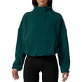 thumbnail image 1 of NMMUED Womens Half Zip Sweatshirt Cropped Sweatshirt for Women Mock Neck Sweatshirts Oversized Mock Neck Sweatshirt Long Sleeve Sweatshirt for Women Baggy Sweatshirt Green XL, 1 of 5