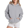 thumbnail image 1 of NMMUED Womens Hoodies, Oversize Hoodies for Women, Womens Hoodies Pullover, Womens Sweatshirt, Athletic Workout Pullover Fall Clothes, Gray 1 XL, 1 of 8