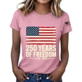 thumbnail image 1 of NMMUED Womens Patriotic 250 Years of Freedom 4th of July Shirts Women American Flag Printed Graphic Tee 1776 2026 Independence Day Summer Casual Top Pink 3XL, 1 of 6