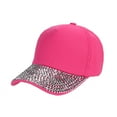 thumbnail image 1 of NMMUED Womens Studded Rhinestone Baseball Cap Dad Trucker Hat Sparkle Bling Sun Hat Hot Pink One Size, 1 of 3