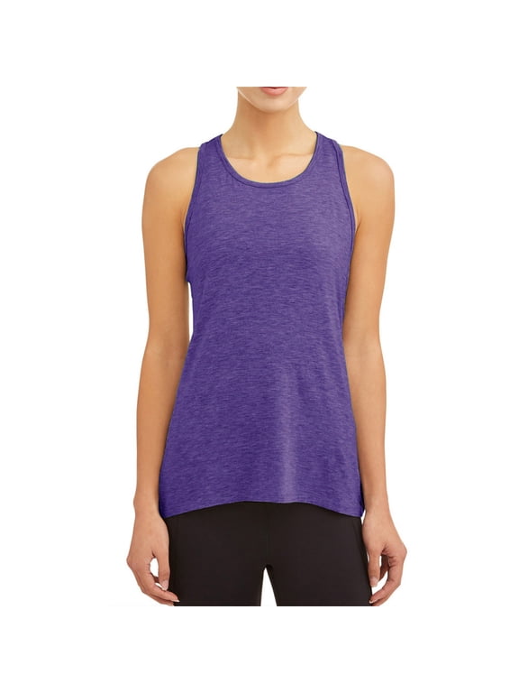 Womens Tank Tops Workout Shirts Open Back Athletic Yoga Tops Flowy Criss Cross Backless Sleeveless Gym Clothes Loose Fit Running Fitness Activewear Exercise Shirts Purple L