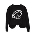 thumbnail image 1 of NMMUED Womens Tops Casual, Womens Crewneck Sweatshirt, Womens Fall Tops, Oversized Sweatshirt for Women, Sweatshirt for Women, Black XXL, 1 of 4