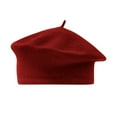 thumbnail image 1 of NMMUED Wool Beret for Women, French Beret, Artist Hat - Solid Color Simple Caps for Fall, Winter, Christmas, Halloween, Birthdays, New Year Red One Size, 1 of 3