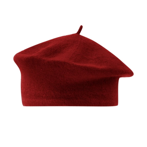 NMMUED Wool Beret for Women, French Beret, Artist Hat - Solid Color Simple Caps for Fall, Winter, Christmas, Halloween, Birthdays, New Year Red One Size