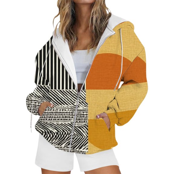 NMMUED Workout Hoodies for Women, Travel Jacket, Zip Up Jacket, Workout Hoodie, Graphic Hoodies, Khaki XL