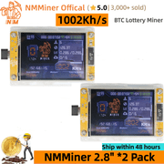 NMMiner Official NM-2.8" Display 1002Kh/s BTC Solo Miner NerdMiner V2 SHA256 Bitcoin Lottery Mining Silent BTC Miner Crypto Lotto Machine Gift 2 Pack