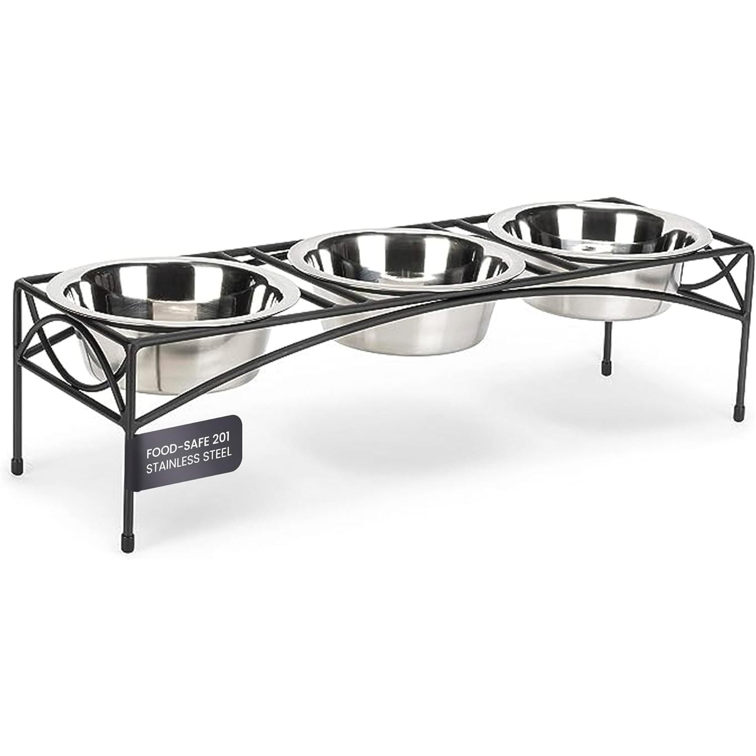 NMN Designs Regal Triple Diner - Triple Bowl Dog and Cat Feeder Stand ...
