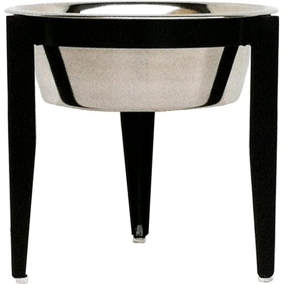 NMN Designs Vision Outdoor/Indoor Elevated Single Diner for Dogs - 10" Tall - Modern Minimalist Metal Dog Bowl Stand - Stylish Raised Pet Bowl for Large Breed - Premium Stainless Steel Bowl