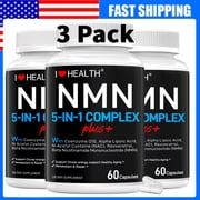 NMN Supplement 120mg Per Capsule, 180 Count NAD Supplement to Boost NAD+ Levels