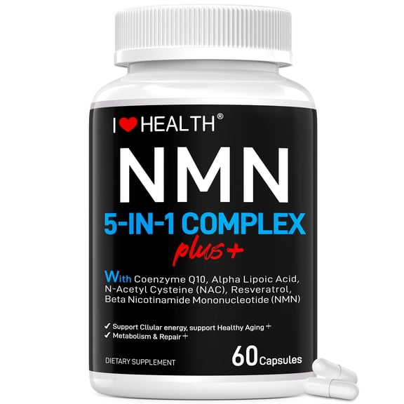 NMN Supplement High Absorption Energy and DNA Repair, Aging Defense, Brain Function 60 Capsules