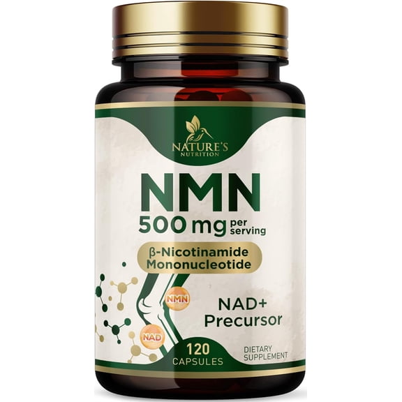 NMN Supplement - -Nicotinamide Mononucleotide (NMN) 500 mg Per Serving - Pure NMN Formula - NAD+ Precursor Supplement - Cellular Energy & NAD Support - Vegan Capsules - Bottled in USA - 120 Capsules