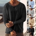 thumbnail image 1 of NMRSBDP Mens Cotton Shirts Basic Long Sleeve T-Shirt Lightweight Soft Base Layer Tops Casual Crew Neck Tshirts Loose Moisture Wicking Everyday Shirts, 1 of 7