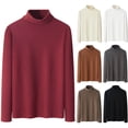 thumbnail image 1 of NMRSBDP Mock Neck Sweaters for Men Big and Tall Turtleneck Knit Sweater Thermal Fleece Shirts Comfy Soft Long Sleeve Knitwear Solid Color Jumper Tops, 1 of 6