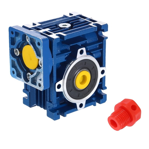 NMRV030 Worm Gear Gearbox Ratio 10:1, 14mm Output Shaft High Torque Worm Gear Speed Reducer for Nema24 Stepper Motor/Nema23 Servo Motor, Blue