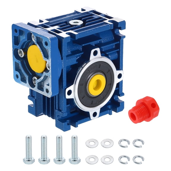 NMRV030 Worm Gear Gearbox Ratio 5:1, 14mm Output Shaft High Torque Worm Gear Speed Reducer for Nema34 Stepper Motor/Servo Motor, Blue