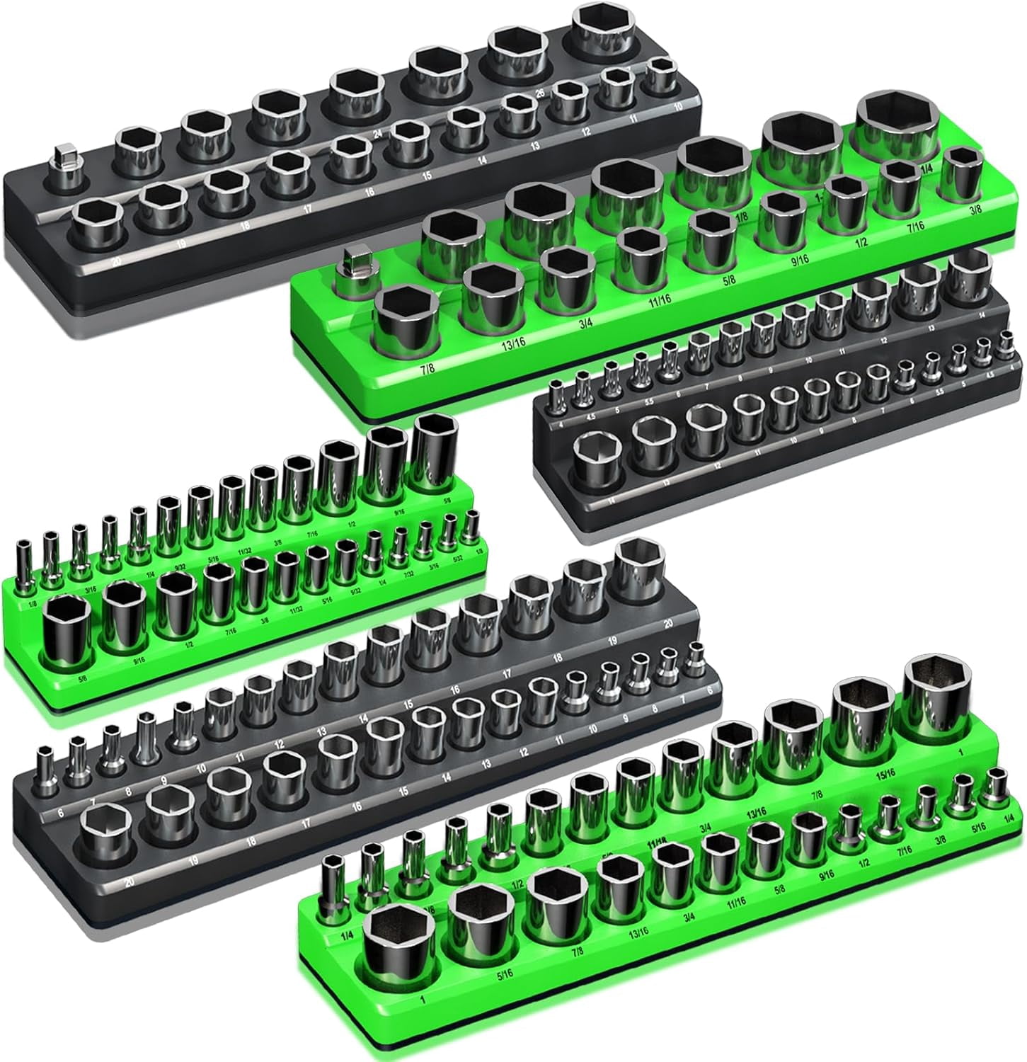Socket Tool Draw NN Magnetic Socket Organizer Holder Set For Tool Box Drawer, Toolbox ...