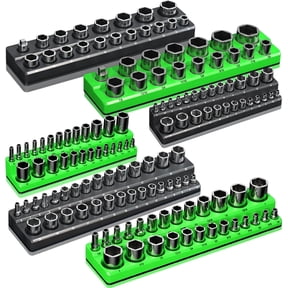 NN Magnetic Socket Organizer Holder Set For Tool Box Drawer, Toolbox Organization Including 1/4", 3/8" and 1/2" Drive Metric SAE Socket Trays (Sockets are not Included)