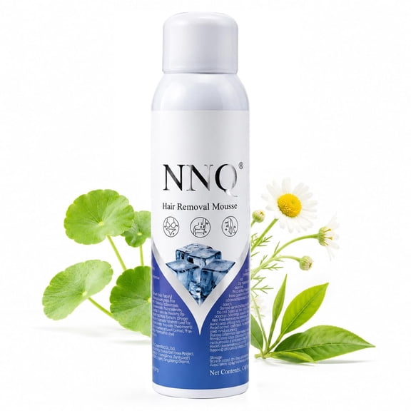 NNQ Hair Removal Spray for Sensitive Skin, Gentle Depilatory Foam for Women & Men, Fast-Acting Body Hair Remover for Legs Underarms Back, 5.07 fl oz