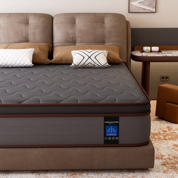 NNSNG 12 Inch Queen Mattress, Hybrid Cooling Mattress with Gel Memory Foam & Individually Pocketed Springs, Medium Firm for Couples, Black