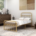 thumbnail image 1 of NNV Vintage Platform Metal Twin Bed Frame, Easy Assembly, Gold, 1 of 7