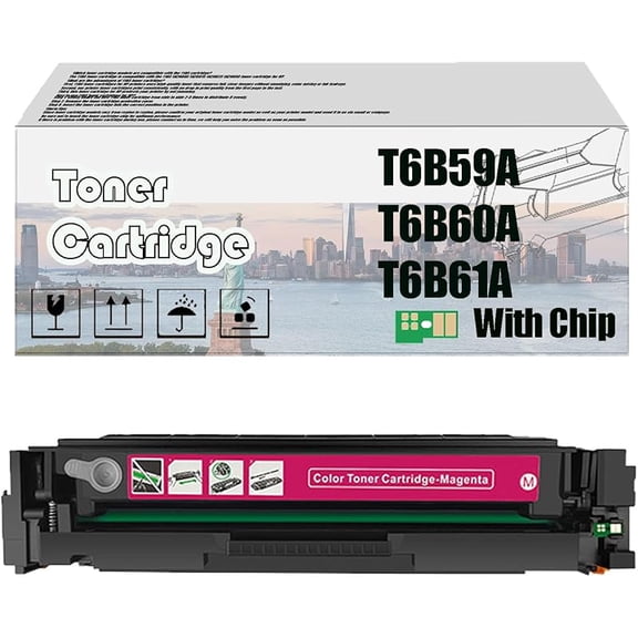 NNWR T6B59A T6B60A T6B61A Toner Cartridge, Compatible for HP M254nw M254dw M254dn Printer —— High Print Volume with Chip