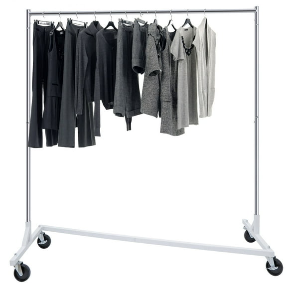 NNYYS Clothing Rack,Heavy Duty Clothes Rack Rolling Garment Rack with Wheels and Bottom Shelf, for Hanging Clothes, Coats, Shirts, Sweaters, Skirts