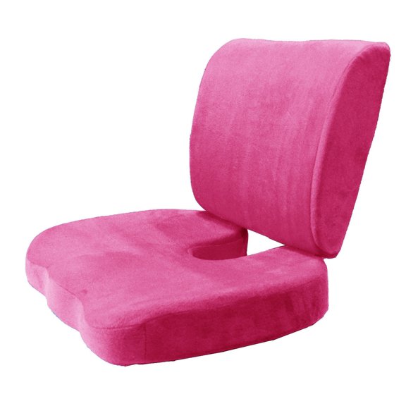 NNYYS High Resilience Memory Foam Seat Chair Waist Lumbar Back Support Cushion Pillow Car Office Home for Lower Back,Office Chair, Car, Plane, Travel,Hot Pink
